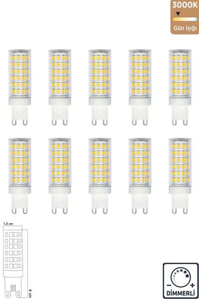 OKYANUSAYD 10 ADET 500 LÜMEN MISIR ŞEFFAF 5 W 3000K G9 LED AMPUL