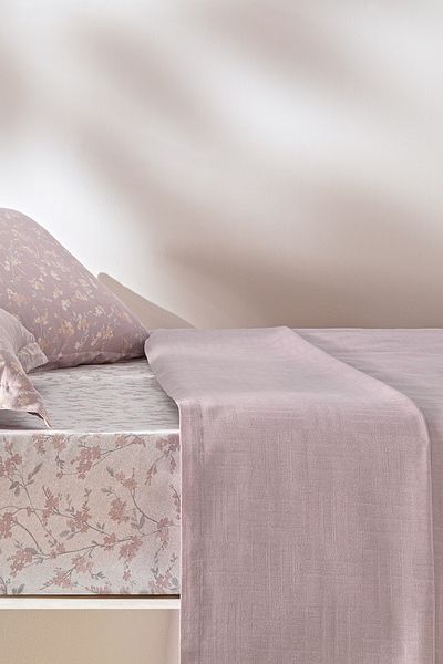 Puffy Elois Double Bamboo Pique Set - Plum