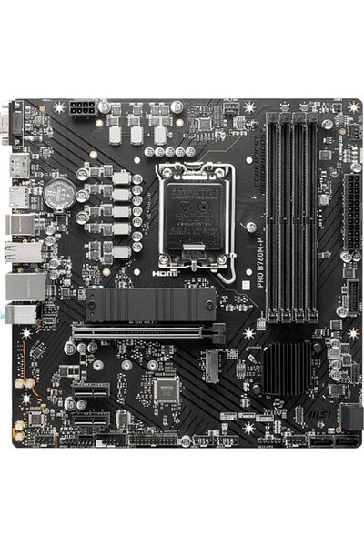 MSI Pro B760m-p Intel B760 Socket 1700 DDR5 6800(OC)mhz Matx Gaming (GAMER) Motherboard