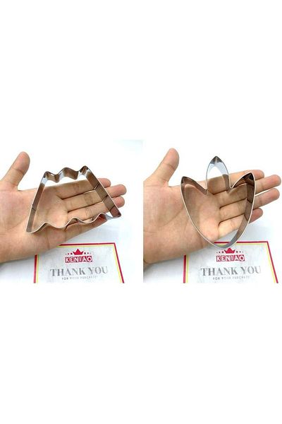 Keniao Set De 6 Forme Pentru Prajituri , Model Dinozauri, Otel Inoxidabil, Argintiu