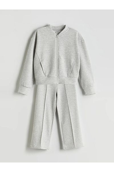 LC Waikiki Lcw Kids Gray Crew Neck Girls Tracksuit Set