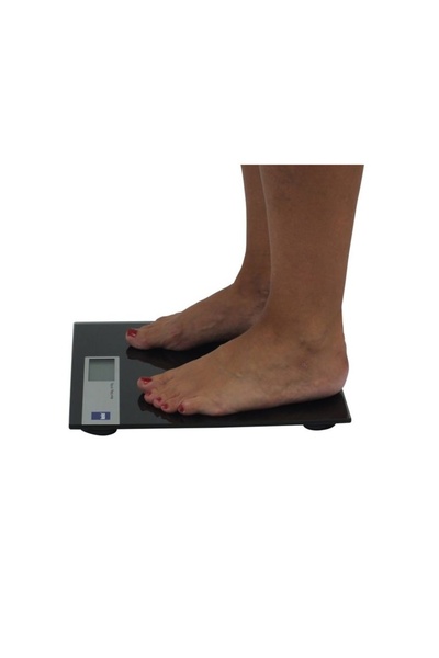 KELA Keck Lang Personal scale, black digital glass, up to 150 kg GRAPHITO