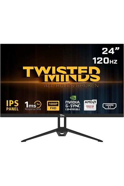 Twisted Minds TM24FHD120IPS 24 Inch Gaming Monitor, 120Hz, 1ms, FHD, IPS, HDMI 2.1, Built-in Speakers, Black