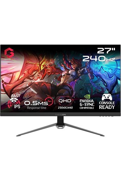 GAMEON GOES27QHD240IPS 27 Inch Gaming Monitor, QHD, 240Hz, MPRT 0.5ms, HDMI 2.1, Fast IPS, Support PS5