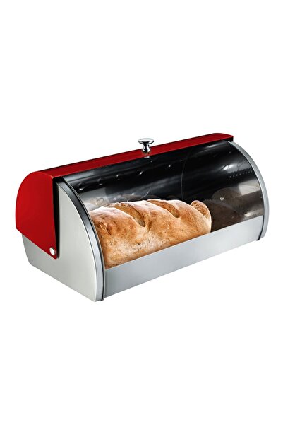 Berlinger Haus Bread Box Pastry Box Burgundy Metallic Line Stainless Steel