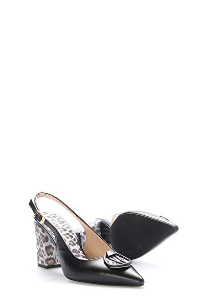 Ayakkabıhane Обувки с дебел ток от естествена кожа отвътре и отвън, черни с л...