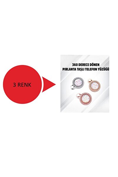 GRANDSTORE 360 DERECE DÖNEN PIRLANTA TAŞLI POP TAŞLI TELEFON YÜZÜĞÜ