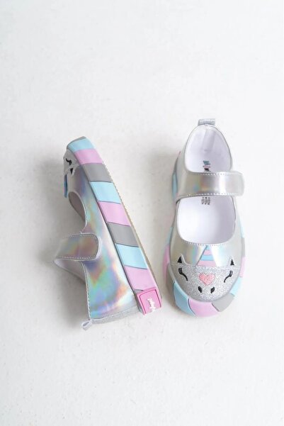p papuccum ortopedi çocuk ayakkabıları Kız Çocuk Gümüş Unicorn Işıklı Kaydırmaz Anatomik Taban Ayakkabı
