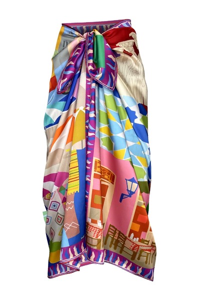 Bolder Stella Lila City Long Pareo (Does Not Show through) 100*145