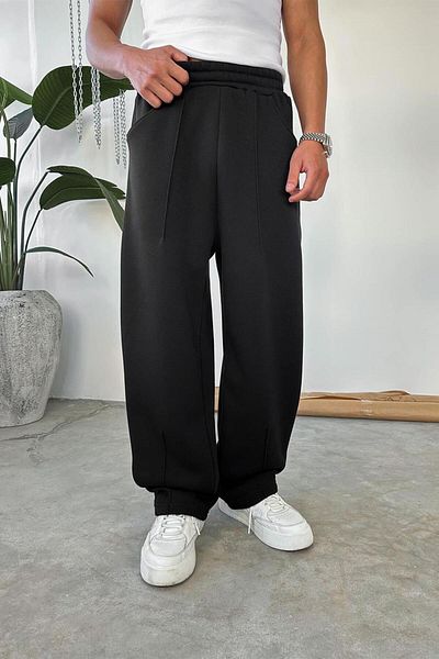 HAFKAGİYİM Black Cozy Premium Pleated Baggy Tracksuit