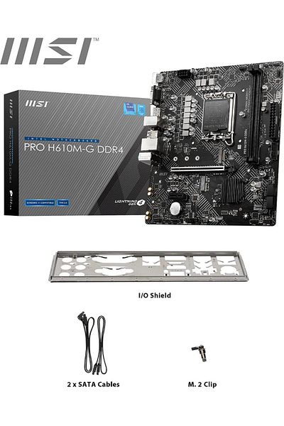 MSI Intel Pro H610M-G Ddr4 Socket 1700 3200Mhz Matx Gaming Main Board