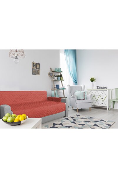 ALCAM husă matlasată față-verso pentru canapea cu 3 locuri Coral/Vanilie