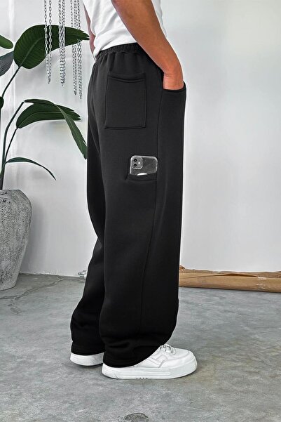 HAFKAGİYİM Black Cozy Premium Pleated Baggy Tracksuit