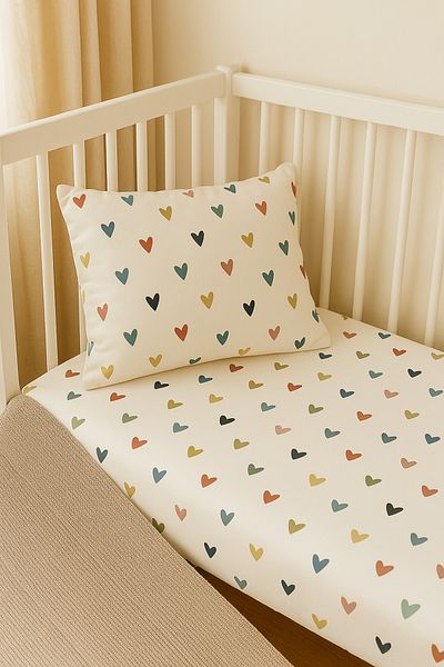 minial Elastic Cotton Bed Sheet Set for Mother's Side Bed (50X90) Pillow Case (35X45)