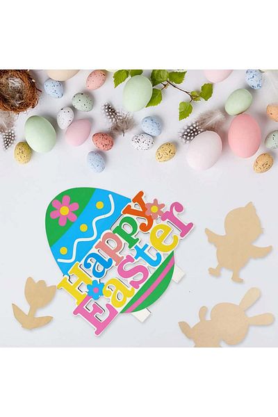 TEPENAR Set 6 decoratiuni de Paste TEPENAR, lemn, multicolor