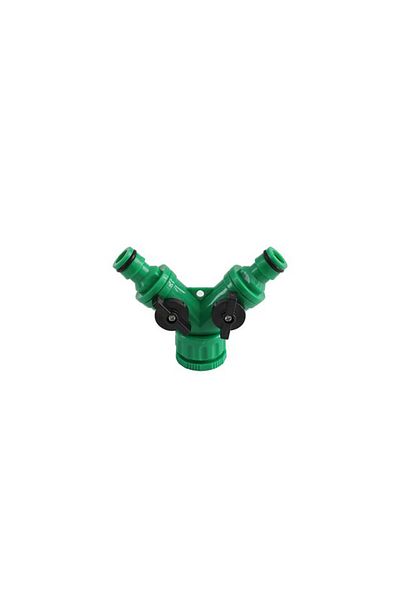 flores Y-type connector with valves, plastic, green