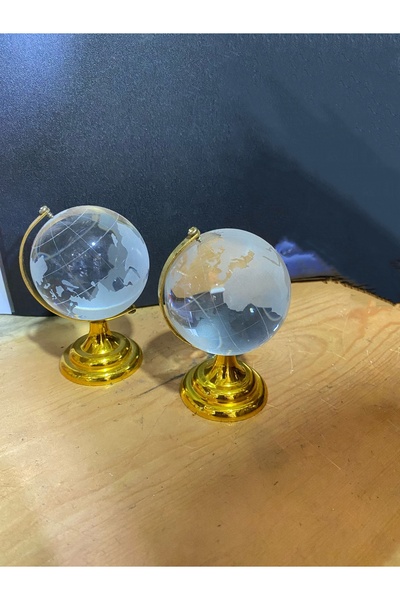 my hediyem Dekoratif Şık Hediye Ev Ofis Hediyesi Kristal Mega Boy Cam Dünya Küre Gold