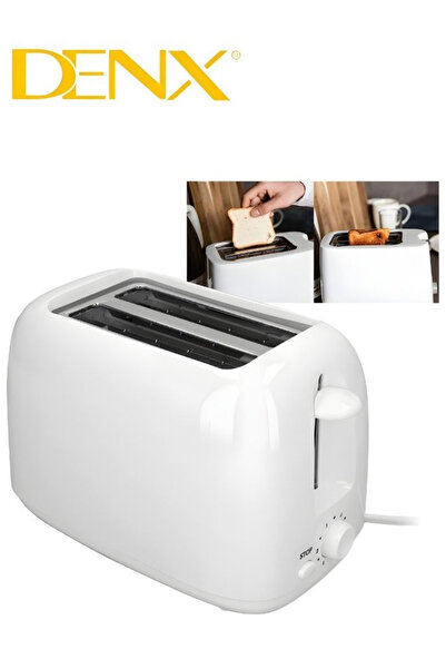 Denx محمصة خبز بشريحتين، 650 واط، لون أبيض DX1781