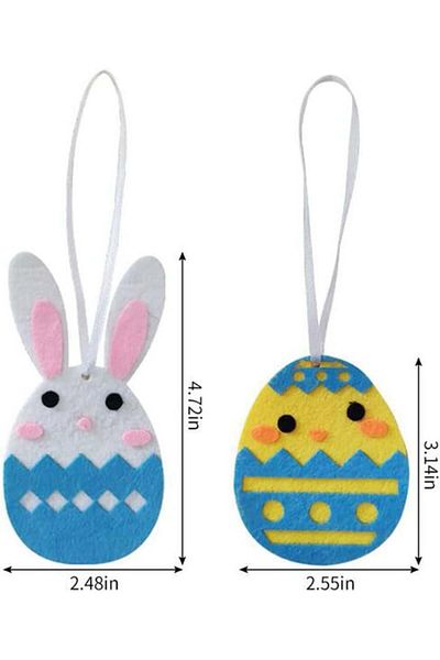 Shjoee Set 24 decoratiuni Shjoee de Paste, fetru, multicolor, 12 x 6 cm/ 8 x 6,5 cm