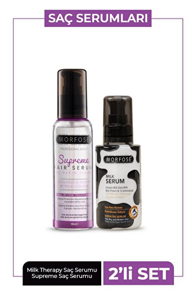 Morfose Supreme Keratin & Vegan Kolajen İçeren Saç Serumu 100 ml + Milk Thera...