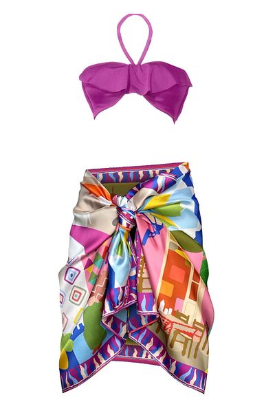 Bolder Stella Lila City Long Pareo (Does Not Show through) 100*145