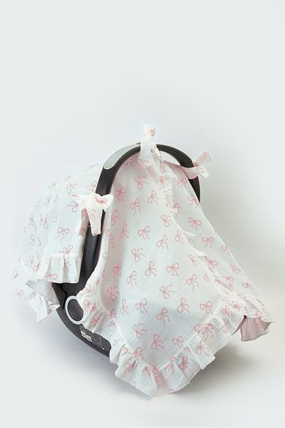 Atelier Babbi Pink Ribbon Stroller Cover