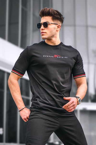 Madmext Tricou negru Basic pentru bărbați