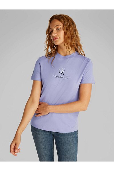 Calvin Klein Monogram Logo Cotton Regular Fit Cycling T-Shirt