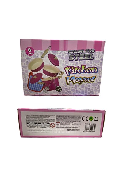 Vardem I Chose I Bought Kitchen 1818-6A Pink Enamel Pot Pan Kitchen Set 8 Pieces 3