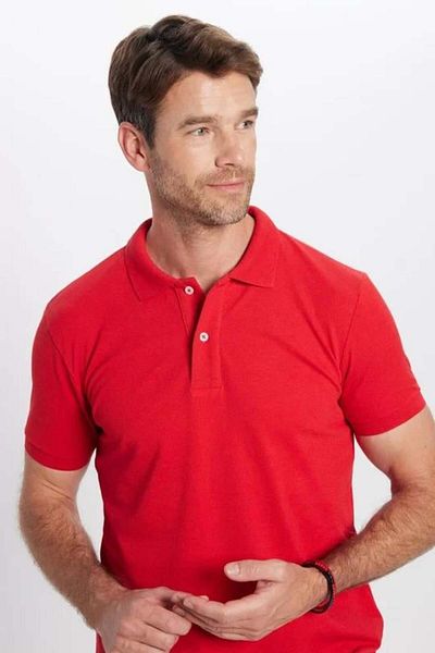 Tudors Мъжка поло тениска Slim Fit - Червена - Саксофон - Синя - Изумрудено зелена - Бежова - Памучна обикновена пике
