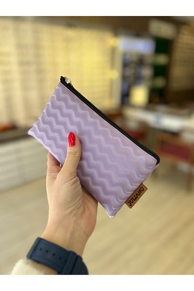 JULIANO Lilac Hologram Special Design Zippered Glasses Case - Bag