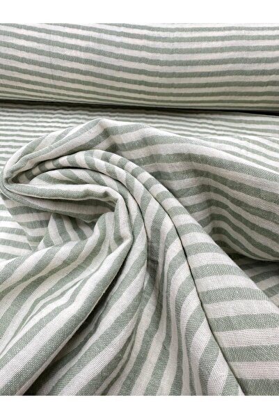 SOLUTE doğal çizgili müslin kumaş