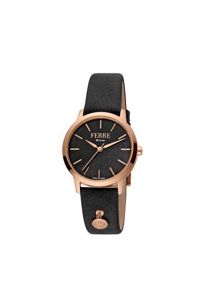 Ferre Milano FM1L152L0131 Watch FM1L152L0131 Women Donna Sara Rose Gold with Black dial Quartz mechanism