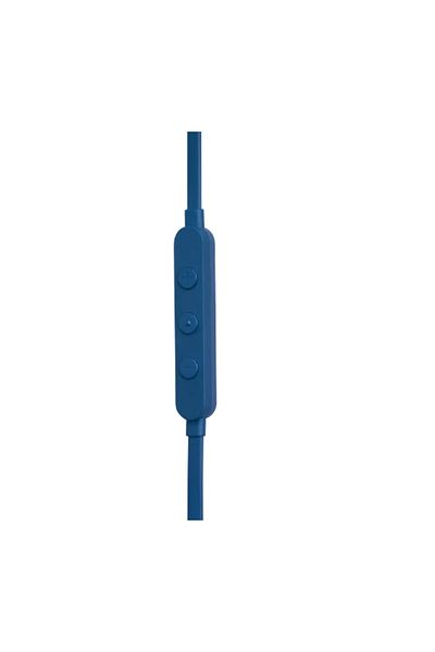 JBL سماعات أذن سلكية JBL T310C مع صوت جهير نقي وجهاز تحكم بزر واحد - أزرق