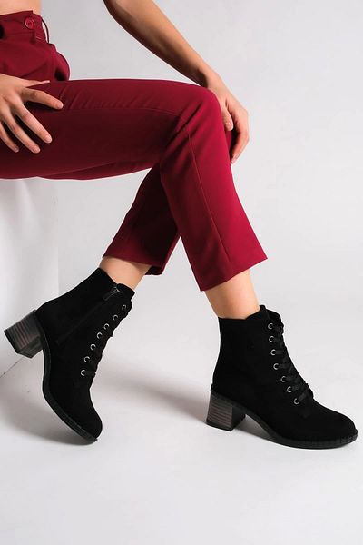 TB Terzi Bey Diana Lace-up Zippered Orthopedic Heel Support Γυναικείες Μπότες St - Μαύρο