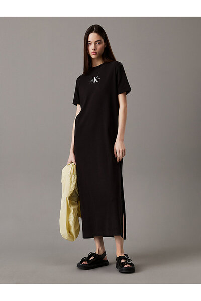 Calvin Klein MONOLOGO LONG RIB TEE DRESS