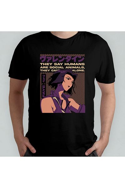 Pixxa Μοντέλο μπλουζάκι Cowboy Bebop Faye 100% Cotton Crew Neck # 4