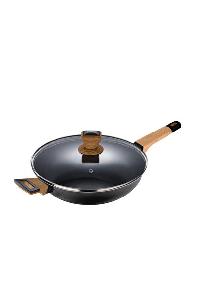 Bergner Tigaie adâncă cu suprafață antiaderentă și capac 28 cm Earth Black