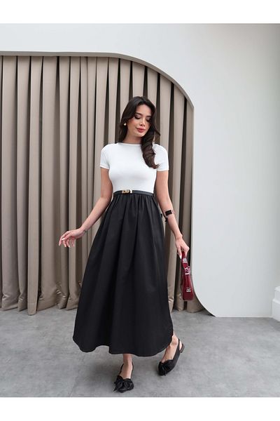 ESRAHELVACI Short Sleeve Flared Skirt Dress