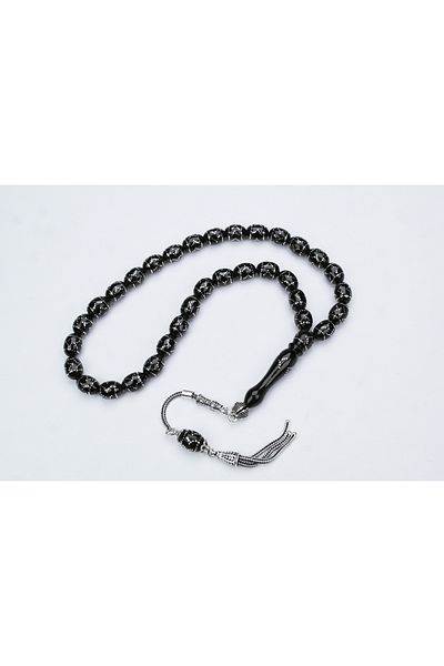 Skygo Oltu Stone Beyzi Model Circled Direction Embroidered Rosary