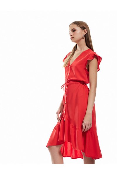 Koton Red Women's Dress 5Sal80005Iw