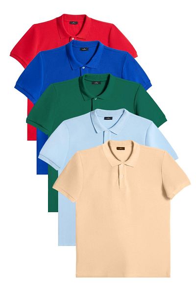 Tudors Мъжка поло тениска Slim Fit - Червена - Саксофон - Синя - Изумрудено зелена - Бежова - Памучна обикновена пике