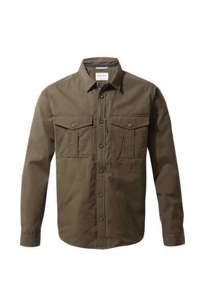 Craghoppers Kiwi Ripstop Erkek Gömlek-haki