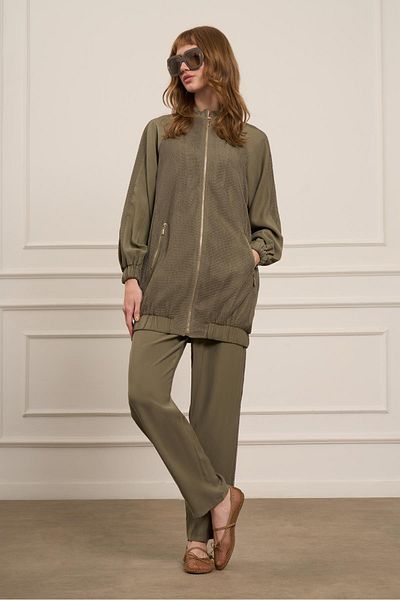 FTZ WOMEN Women's Mesh Detail Tansel Suit Khaki 31052