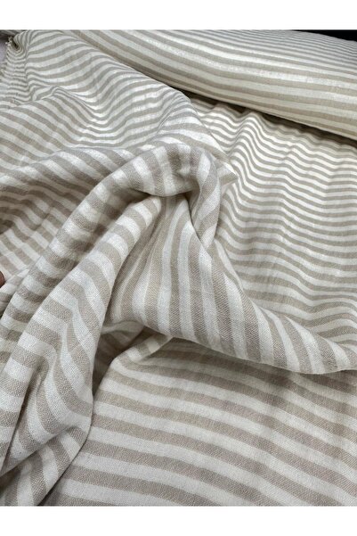 SOLUTE çizgili pamuk müslin kumaş 2 kat