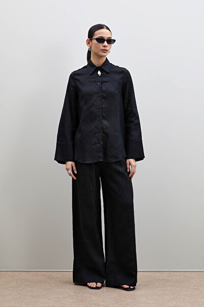 Serianno %100 Keten Oversize Gömlek