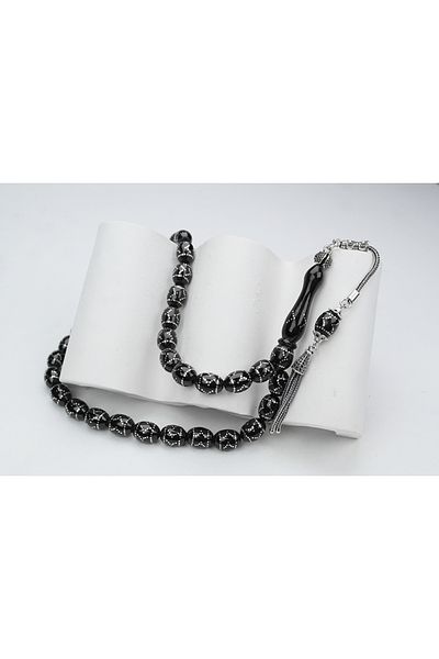 Skygo Oltu Stone Beyzi Model Circled Direction Embroidered Rosary