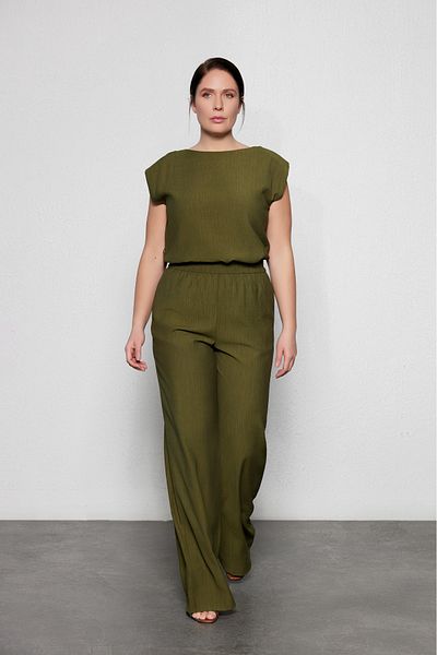 LUOKK Wide Leg - Plus Size - Trousers and Khaki