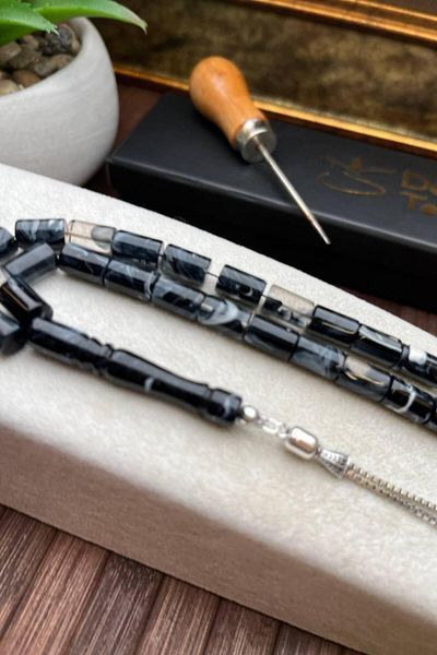 dergah tesbih Ateş-i Squeeze Moire Amber Prayer Beads
