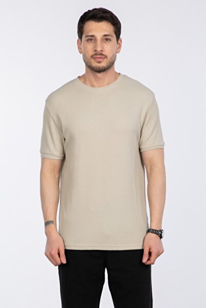 BARRELS AND OIL Gipeli basic waffle t-shirt - stone